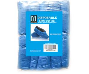 MIDHILL 30x BLUE DISPOSABLE STANDARD SHOE COVERS FOR CLEANING OVER SHOE PROTECT CARPETS 3.5g PAIRS ONE SIZE FITS ALL (30)