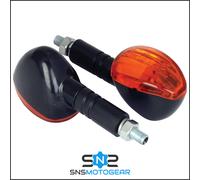 Bike It Midid Axe Motorcycle Motorbike Indicators With Black Body And Amber Lens