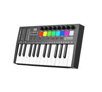 MIDI controller,HUIOP 25 Key MIDI Keyboard Controller Professional Electronic Audio Intelligent Portable Arranging Strike Pad Keyboard Piano Lightweight USB 5V/1A Type-C OLED Display Assignable Knobs