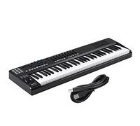 MIDI controller,HUIOP PANDA61 Portable 61-Key USB MIDI Keyboard Controller 8 RGB Colorful Backlit Trigger Pads with USB Cable,USB MIDI Controller,MIDI controller