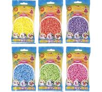 Midi Convulut Iron-On Beads 6 x Pastel Colours 43 Yellow, 44 Pastel Red, 45 Paste Purple, 46 Pstell Blue, 47 Pastel Green, 48 Patell Pink