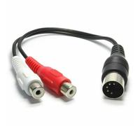 MIDI DIN 5 PIN Male Plug to Dual RCA Phono Female Jack Audio Adapter Cable 50cm