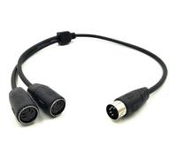 MIDI DIN 5Pin Y Splitter Adapter Cable, 50cm - Male to Double DIN-5 Female Extension Cord for MIDI Keyboards
