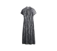 Superdry Mandarin Short Sleeve Midi Dress Grey XL Woman