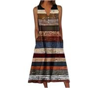 Midi Dresses for Women UK Sleeveless V Neck Floral Dress Summer Casual Loose Fit Long Dresses with Pockets Comfy Lounge Tank Vest Dress Beach Holiday Plus Size Elegant Sundress Clearance