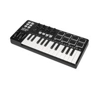 MIDI Keyboard Controller 25 Keys Beat Maker Machine Drum Pads - Portable USB Music Production Keyboard for DAW Studio Recording