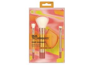 Midi Moment Brush + Sponge Kit, Makeup Sponge & Makeup Brushes For A Full Face, For Liquid & Powder Products, Travel Size Brushes, 4 Piece Set