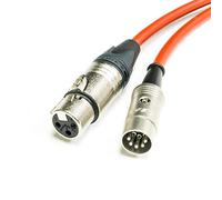 MIDI over XLR Adapter Cable. Female XLR to 5 Pin DIN. Neutrik & Van Damme