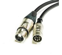 MIDI over XLR Adapter Cable. Female XLR to 5 Pin DIN. Neutrik & Van Damme