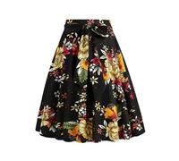 Midi Skirts for Women UK Summer Pleated Skirts Flared 1950S Vintage Polka Dot A Line Ladies High Waisted Elegant Long Swing for Prom Party Skirt