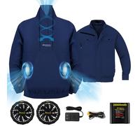MIDIAN 30V Air Cooling Jacket, 20000mAh Large Capacity Cooling Clothes with Fan Body Cold Apparel for Working Cycling Outdoor, Navy, M