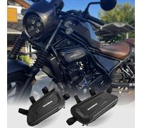 Midimttop Universal Motorcycle Saddlebag Side Frame Storage Bag,EVA Hard Shell Bag,Triangle Side Tool Hanging fit for CMX Rebel 250/300/500/1100 V-Strom 1050/800DE/Ninja 650 SCL500 (Black-1 Set)