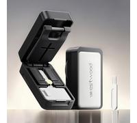 MidingChai 1 x Adjustable Tablet Divider for All Tablets, Portable Tablet Cutter with Storage Compartment and Brush, Small Tablet Splitter with Hidden Stainless Steel Blade (Black)