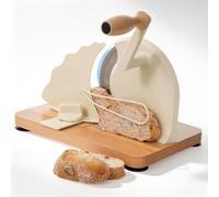 MidingChai Bread Slicer for Homemade Sourdough Bread with Engraved Scale Line, Bread Guide Hand Crank, Bread Cutter with Adjustable Thickness 0-0.8 in, 304 Stainless Steel Blade, 4 Suction Cups