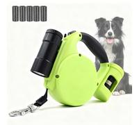 MidingChai Dog Lead 5 m with Light and Waste Bag Set, Roller Lead for Medium and Large Dogs (15-50 kg), One Button Control & 360° Tangle-Free, Dog Lead for Training and Walks