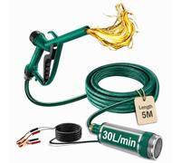 MidingChai Fuel Transfer Pump 12V, Diesel Pump Portable with 16.4ft Hose | 100W Diesel Pump, 7.9GPM(30L/Min), with Filter & Alligator Clips, for Diesel, Kerosene & Water, Trucks, Tractors, Excavators