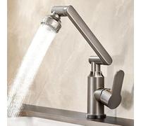 MidingChai Kitchen Mixer Tap, 1080°Rotation Kitchen Tap with 2 Spray Modes, Lead Free/Nickel Free Stainless Steel Mixer Tap Single Lever with 2 Hoses, 360°Swivel, for Sink Bathroom Basin