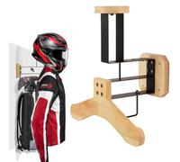 MidingChai Multifunctional motorbike helmet holder, Motorcycle Helmet Wall Mount Made of solid wood and stainless steel,Helmet Stand with Hanger for Airsoft Accessories,Bicycle Helmet, Keys and Coats