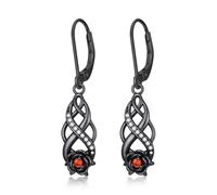 Midir&Etain Celtic Dangle Drop Earrings for Women Girls Stocking Stuffers Fillers 925 Sterling Silver Black Celtic Knot Earrings Goth Jewellery Halloween Christmas Xmas Gifts for Women