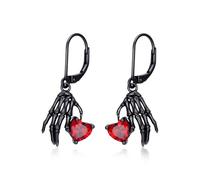Midir&Etain Skull Hand Dangle Drop Earrings for Women Girls 925 Sterling Silver Skull Earrings Goth Jewellery Halloween Mothers Day Gifts for Mother Women