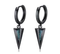 Midir&Etain Spike Dangle Drop Earrings for Men Women 925 Sterling Silver Turquoise Black Punk Hoop Earring Gothic Jewellery Birthday Gifts for Prime Boys Girls