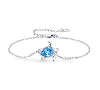 Midir&Etain Turtle Bracelet 925 Sterling Silver Animal Bracelet Hypoallergenic Ocean Turtle Bracelet Summer Beach Jewellery Sea Turtle Gifts for Girls Women Daughter