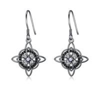 Midir&Etain Witches Dangle Drop Earrings for Men Women 925 Sterling Silver Nudo De Bruja Earrings Jewellery Halloween Birthday Gifts for Boys Girls