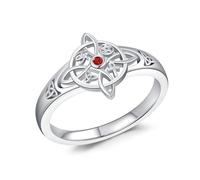 Midir&Etain Witches Knot Ring for Women 925 Sterling Silver Witch Ring 7 Size Wiccan Jewellery Birthday Mothers Day Gifts for Mom Girls Daughter