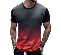 Midiskye Oversized T-Shirt Men's Crew Neck Top Summer Sports Shirt Bodybuilding Running Shirt Casual Short Sleeve Long Shirt Streetwear Sports Tops T-Shirt Large Sizes Summer Clothing, Red 3, XL