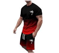 Midiskye Tracksuit Men's Short, 2-Piece Shorts and T-Shirt Turkey Y2k Suit Jogging Baggy Jogging Jackets Clothing Two Piece Summer Outfit Retro Sports Clothing Sports Trousers Jogging Suit Set, Red 6,