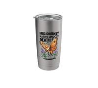 Midjourney Native Linocut Death S Angry Lepidoptera Stainless Steel Insulated Tumbler