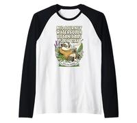 Midjourney Watercolor Botanicals Sleepy Badger Tea Slow Day Raglan Baseball Tee