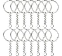 MIDK 100pcs Metal Split Key Chain Rings Chain Silver Key Ring and Open Jump Rings Bulk for Crafts Crafts DIY Jewelry Keyring Making DIY (1"/25mm) (Size 1)