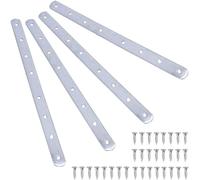MIDK 4 Pcs Flat Straight Brace Brackets Stainless Steel Flat Braces Mending Plate Joining Furniture Fixation with screws Bar Connectors for 4 holes Heavy Duty Furniture Fixation, with screws