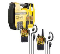 Midland - Adventure Premium Case Walkie Talkies XT70 2 Headset, Full Optional Valibox, Long Range Walkie Talkies Adults with 69 LPD, 24 PMR446 Channels, 12 km Communication Range, 18h Battery, Yellow