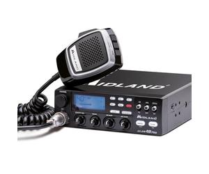 Midland - CB Radio ALAN 48 PRO, Licence-Free 2-Way Radio Vehicle Multiband Transceiver, Adjustable Power 1W/4W, LCD Display, SCAN, Dual Watch, RF Gain, ANL and Noise Blanker Filters, 6-Pin Microphone