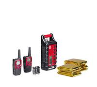 Midland - EK35 Outdoor Emergency Kit, 2 XT30 Walkie Talkies 6km Range, License-Free, 2600mAh Power Bank with USB Charging, LED Flashlight, 4 Thermal Blankets, SOS Morse Signal, Rechargeable Batteries