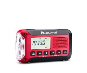 Midland - Emergency Radio, Power Bank and Bluetooth Speaker ER250 BT for Camping, Hiking & Outdoor Adventures, Survival Equipment with 130 Lumen LED Torch, AM/FM Radio, Solar and Battery Powered
