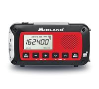 Midland ER40 Emergency Crank Radio - Solar Panel, Hand Crank, SOS Strobe Flashlight, NOAA Weather Alert, Digital AM/FM With Clock - Rechargeable Battery