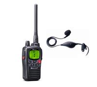 Midland G9 Pro + Headset Kit Walkie-talkie with dual PTT buttons and headset for 100% free and unlimited communication!