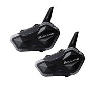 Midland - Motorbike Helmet Bluetooth Headset BTR1 Advanced X Motorcycle Intercom Double C1529.06, Bluetooth Intercom System, Conference 4 Riders, Universal Connectivity, Motorbike Accessories