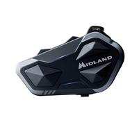Midland - Motorcycle Intercom BTR1 Single, Waterproof IPX6 Helmet Headset, 800m Range, 4-Person Conference, 23H Battery, Parallel Audio, GPS/Music Connectivity, ECE 22.06 Compliant, Universal Intercom