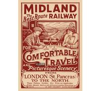 Midland Railway Train Country Holiday Classic - A4 Travel City Poster Wall Art Home Decor Art Print Featuring Iconic Landmarks and Global Destinations for Interiors Inspired by Culture and Exploration