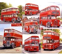 Midland Red Multi Bus Deckers Montage Metal Wall Art