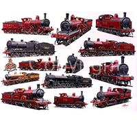 Midland Steam Train Engines 13 Steam Train Locomotives Montage Metal Wall Art