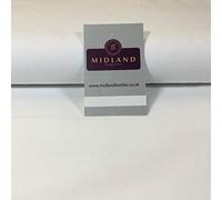 Midland Textiles White 100% Combed Cotton plain Poplin fabric ideal for clothing/craft 58" M705