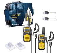 Midland - Walkie Talkie for Adults XT50 PRO Dual Hobby & Work, 2 Radios PMR446 with 85 Channels, 8Km Range, 12h Battery Life, IPX2 Waterproof, USB Rechargeable - Carry Case and Accessories Included
