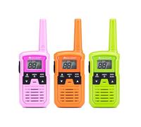 Midland - XT10 PRO Walkie Talkies for Kids Multicolor, 3 Transceiver Radios for Outdoor Games and Family - 16 PMR446 Channels License-Free, 20H/4km, 38 CTCSS Tones, VOX, SCAN, Call, AAA Batteries