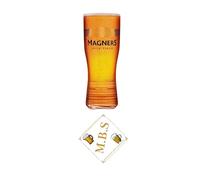 Midlands Bar Suppliers Magners Premium Irish Cider Glass, Pint Glass for Bar and Home Use & Thin MBS Coaster