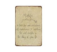 Midlife A Time for Soul-searching Self-awareness & Creating The Next Chapter in The Story of Your Life Empowering Quote Art Printable Novelty Retro Metal Tin Sign Home decor Farmhouse Sign 8"x12"